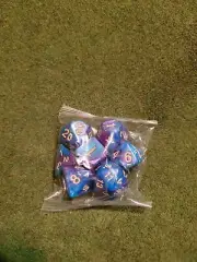 Blue and Purple Polyhedral dice set