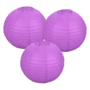 3Pcs Decorative Hanging Round Paper Lanterns 30cm/12", Purple