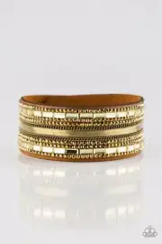 Paparazzi Bracelet- Brass- Teasingly Tomboy- Urban Style Snap Wrap