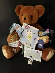 HANDMADE EMBELLISHMENTS 5 piece SCRAPBOOKING "Me and My Teddy Getting Ready" bed