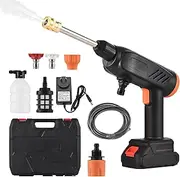 BERZO Handheld High Pressure Washer Cordless 21V Portable Multi-Function for Car Cleaning/Courtyard Flush/Air Connition/Kitchen Cleaning/Garden Watering