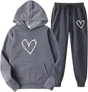 [Mthrpn] Lightning Deáls of The Day Today Amazon,Man Suit Women's 2 Piece Outfits Casual Long Sleeve Pullover Hooded Long Sleeve Top Sets Driver Suit (Dark Gray-1, XXXL), Dark Gray-1, 3X-Large
