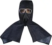TEHAUX Protective Shawl Hat with Goggles Full Cover Denim Working Cap for Outdoor Sports Gardening and Cycling Breathable for Comfort and Eye Protection
