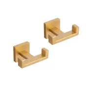 Bathroom Double Towel Hook Gold Stainless Steel Wall Mounted Coat/Robe Clothe...
