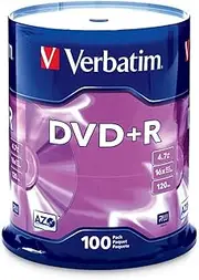 [Verbatim] DVD+R 4.7GB 16x AZO Recordable Media Disc - 100 Disc Spindle (FFP) - 97459