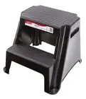 Rubbermaid 2 Step Stool Black Lightweight Non Slip Grip Compact Portable 300 lb