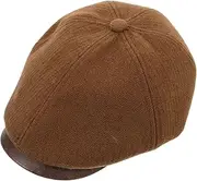 [LIFKOME] British Retro Beret Hats for Men Boys Hats Flat Caps Newsboy Hat News Boy Hat Womans Beret Cap Women's Berets Boys Newsboy Cap Hats for Women Mens Summer Hat Polyester Light Brown