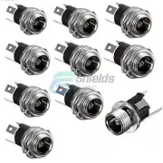 10PCS DC Power Supply 5.5x2.1mm Jack Socket Female Panel Mount Connector 3-Pin