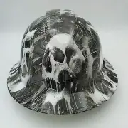 Pyramex Ridgeline Wide Brim Hard Hat Hydro Dipped in WHITE DRIPPING SKULL