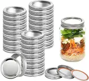 24 Pack Canning Lids Regular Mouth Mason Jar Lids And Rings Split Leak Proof Storage Caps