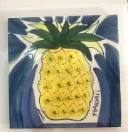 Diane Artware Wall Tile Trivet Pineapple Hawaii 6" x 6" NEW - QUANTITY