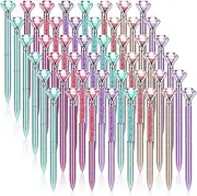 Mimorou 48 Pcs Diamond Crystal Accented Ballpoint Pens, Black Ink, 1.0 mm, Retractable, Glamorous, Female, Adult, School, Home, Office, Gifts