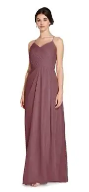 Adrianna Papell Floor Length Sweetheart Bridesmaids Gown Marsala Size 26