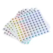 Capital Letter Stickers, Alphabet E Round Self-Adhesive Reflective 15 Sheets