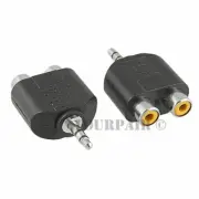 Dual RCA Female Jacks to 3.5mm Stereo Male Y Splitter Audio Adapter Headphones