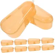 10pcs Tooth Glue Storage Box Clear Boxes for Pacifier Travel Pacifier Container Pacifier Case Bathroom Storage Containers Pacifier Display Case Pencil Storage Plastic Orange