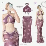 紫色玫瑰比基尼 長裙 泳裝ROSE WINE BIKINI SET-ICEBLINK.SUMMER（預購）-泰國代購🇹🇭