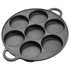 7 Hole Egg Pancake Steak Pan Cast Iron Non-Stick Kitchen Cooking Ham Pan6688