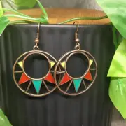2” Bronze-tone Earring Set Bohemian Retro Drop Dangle Hook New Free Ship 7538
