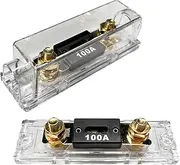 2 PCS ANL Fuse Holder with ANL Fuse, 0/2/4 Gauge AWG in-Line ANL Fuse Holder with 100 Amp Fuse, ANL Fuse & Fuse Holder Block for Alarm Audio Amplifier, Car Accessories (100A)