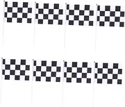 Toddmomy 12-Piece Set of Black White Grid Flags Hand Waving Flags for Racing Hand Waving Flag