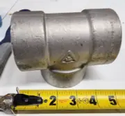 2" x 1-1/2" Reducing Tee 304L Stainless Steel #3000 Socket Weld Pipe Fitting NeW