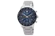 Citizen Eco-Drive Chronograph Stainless Steel Blue Dial CA4554-84L 100M Men's Watch