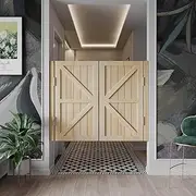 Cafe Swinging Doors, Premade Indoor Solid Wood Saloon Swing Door Hinges Included, Bar Door for Shopping Malls Kitchen Restaurant Partition Parlor Butler Door
