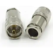 2pcs UHF Male PL259 Clamp RG8 RG165 RG213 RFC400 RF Connector High Quality Ship