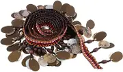 1 Yard Ethnic Sequins Shell Beaded Tassel Edging Fringe Trim Clothing Decor