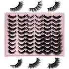 Mink Lashes Pack Cat Eye Fluffy False Strip Lashes Wispy C Curl Faux Mink Eye...