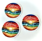 3 California Planar Resin Flatbacks, Craft supplies, Hair Bow Centers, Jewelry