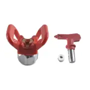 621 Red Airless Paint Spray Gun Tip Nozzle and Guard For Sprayer Gray
