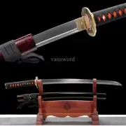 Handmade Japanese Wakizashi Samurai Damascus Folded Steel Brass Tsuba Full Tang.
