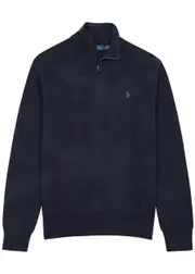 Polo Ralph Lauren Half-zip Logo Cotton Jumper - Navy - XL XL