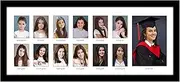 [Americanflat] 9x22 School Picture Frame Pre-K to 12 with Shatter-Resistant Glass - Fits Twelve 2.5x3.5 Photos and One 5x7 Picture - Signature Collection - K-12 Picture Frame for Wall Display - Black
