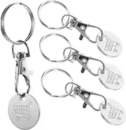 [DIYEAH] 4pcs Shopping Trolley Token Key Rings Keychain for Grocery Carts Portable Removers for Shopping Tokens Lightweight and Stylish Key Decoration