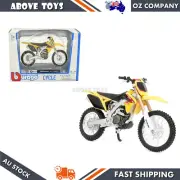 Bburago 1:18 Scale Suzuki RM-Z450 Diecast Yellow Motorcycle Model Toy Gift