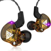 AK6 Copper Driver HiFi Sport Earphone Noise Cancelling Music In-ear Earbuds for IOS Android YELLOW COLOR
