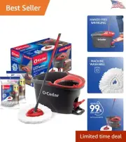Powerful Spin Mop - Cleaning Microfiber - Removes 99% Bacteria - 2 Refills
