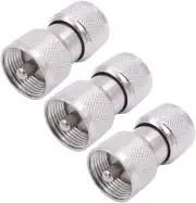 Fancasee SO239 Barrel Connector, PL259 Coupler, 3-Pack UHF Male to Silver