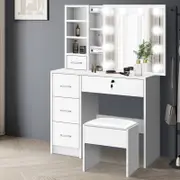 ALFORDSON Dressing Table Stool Sliding White