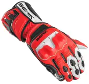 Berik Track Plus Motorcycle Gloves, black-white-red, Size S for Men Black White Red