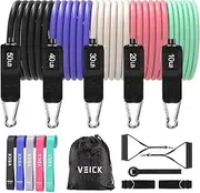 VEICK Resistance Bands Set,Exercise Bands,Workout Bands,Resistance Band with Handles for Men,Weights for Women at Home,Strength Training Equipment for Working Out