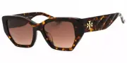 Tory Burch Kira Polarized Women's Dk Tortoise Cat-Eye Sunglasses TY7187U-1728T5