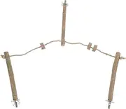 Happyyami Parrot Perch Stand Durable Bird Playground Accessory for Parrots Easy to Install Stable for Cages Tables Pet Birds Natural Look Design