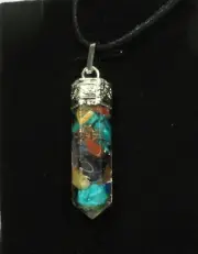 MIXED Natural Crystal Orgonite PENDANT NECKLACE Orgone Crystal Jewellery Reiki