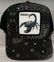 Goorin bros the farm scorpion deadly paisley black white trucker hat snapback