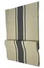 Aulaire Collection Table Runner 16" x 108" Farmhouse Beige Black Cotton Stripe