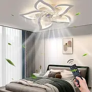 Ceiling Fan with Lights,27In Remote Control 3 Color temperatures,6 Gear Wind Speed Fan Light,Ceiling Lights with Fan for Bedroom,Children’s Room and Dining Room (White)